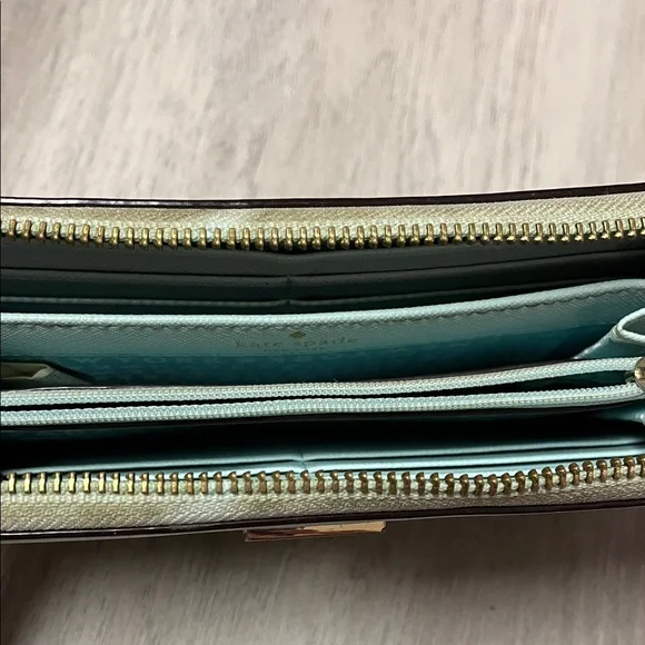 kate spade Colorblock Zip Wallet in Mint, Pink & Navy - Picture 5 of 10